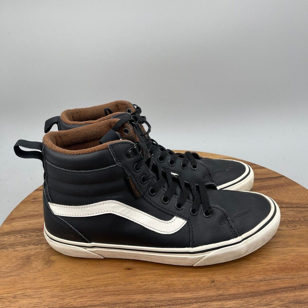VANS Filmore Hi Shoes Mens Size 8.5 Black Leather Vansguard Casual Skate Sneaker